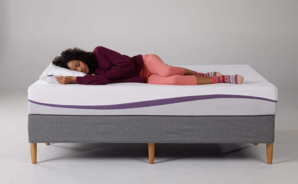 malm bed with purple mattress