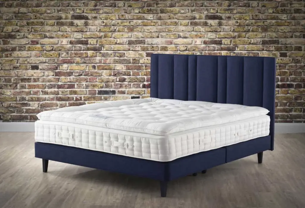 pillow top mattresses that are white and blue